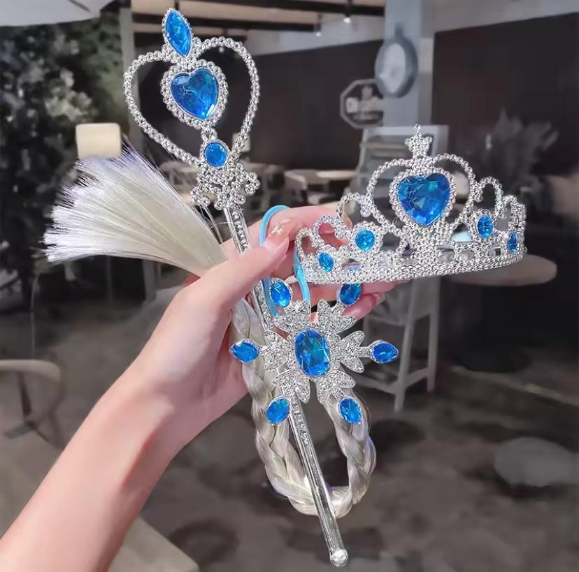 طقم اكسسوارات السا مع ظفائر