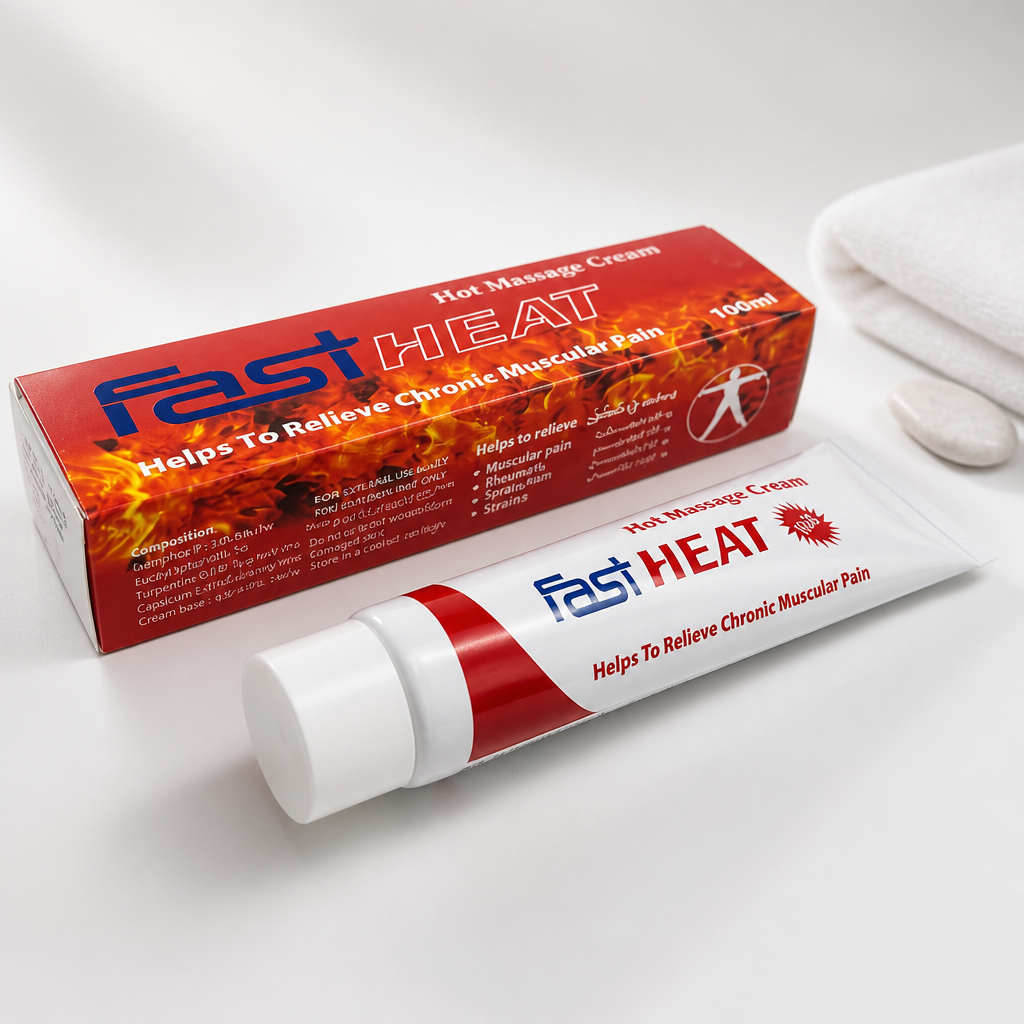 كريم مساج حراري لتخفيف آلام العضلات والمفاصل (Fast Heat Massage Cream) – 100 مل