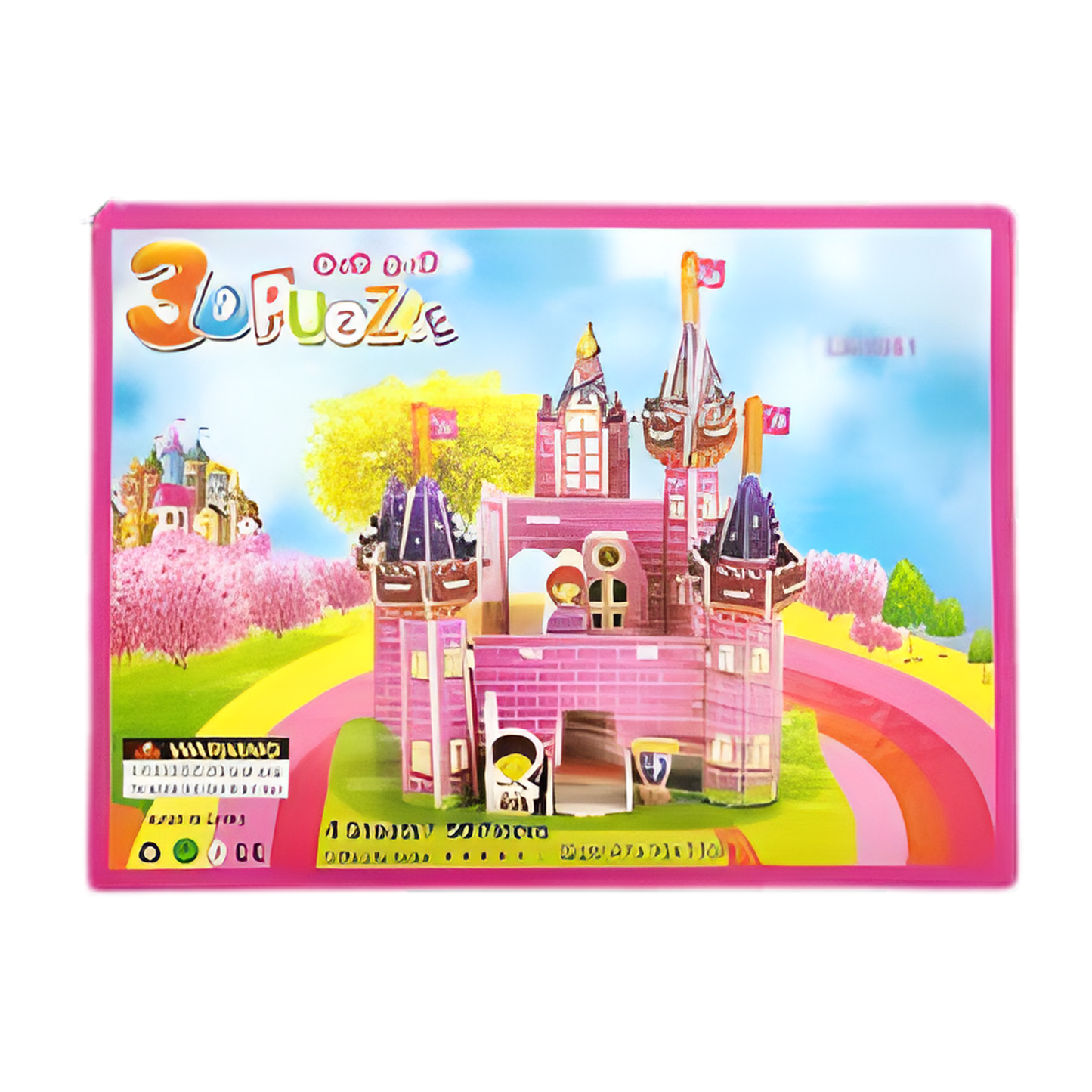 مجموعة بناء قصر الأميرات ثلاثي الأبعاد (3D Pink Castle Puzzle)