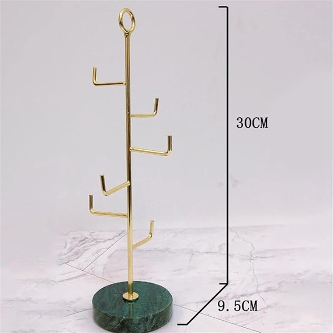 حامل فخم متعدد الاستخدامات للمجوهرات او الفناجين -معدني بقاعدة رخاميه