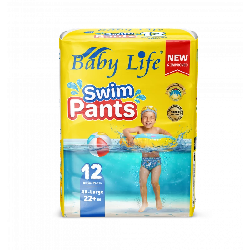 حفاضات سباحة Baby Life Swim Pants – مقاس 4 (12 حفاضة)