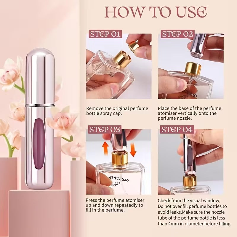 علبة بخاخ عطر سفر صغير محمول 5 مل