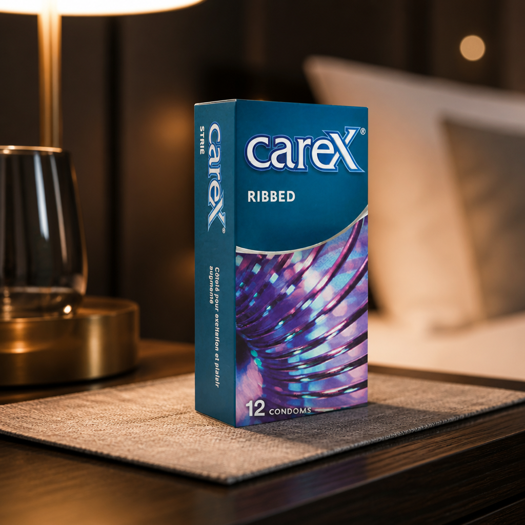 CAREX Ribbed Condoms – واقي مضلع 12 قطعة