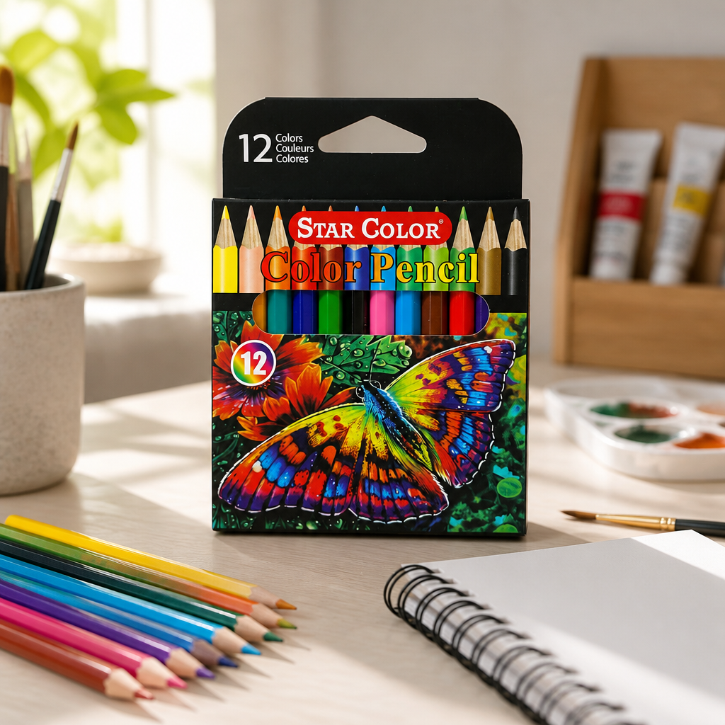 ألوان خشبية صغيره Star Color – 12 لون