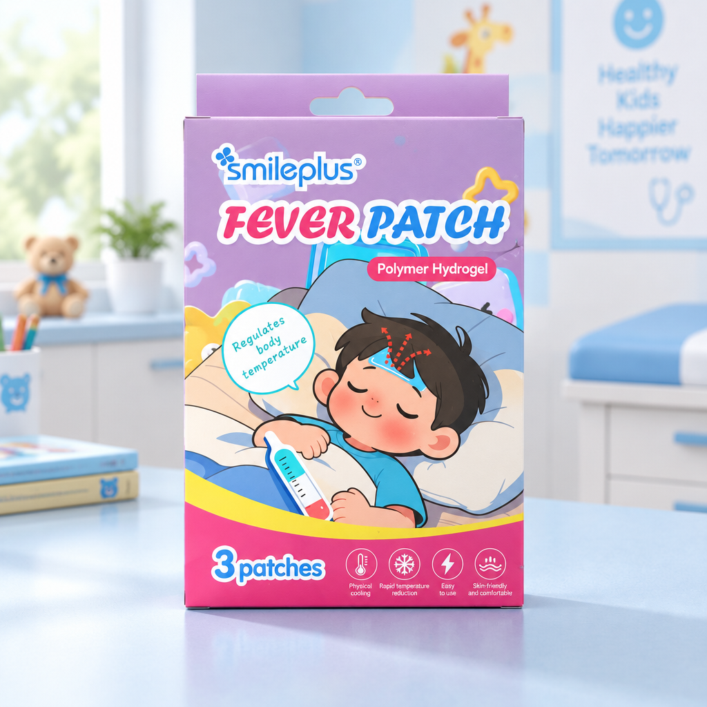 لصقات تبريد للأطفال Smileplus Fever Patch – عبوة 3 قطع