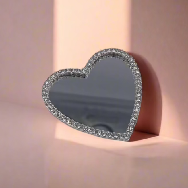 مرآة هاتف مزينة بالكريستال