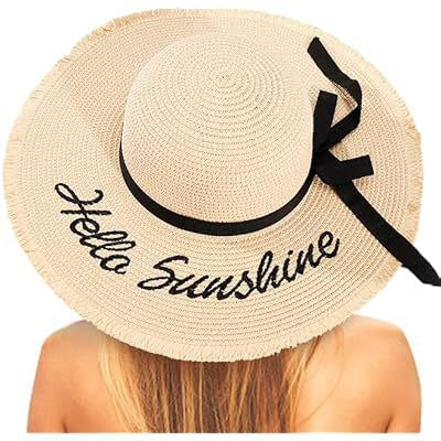 Hello Sunshine طاقية قش نسائية