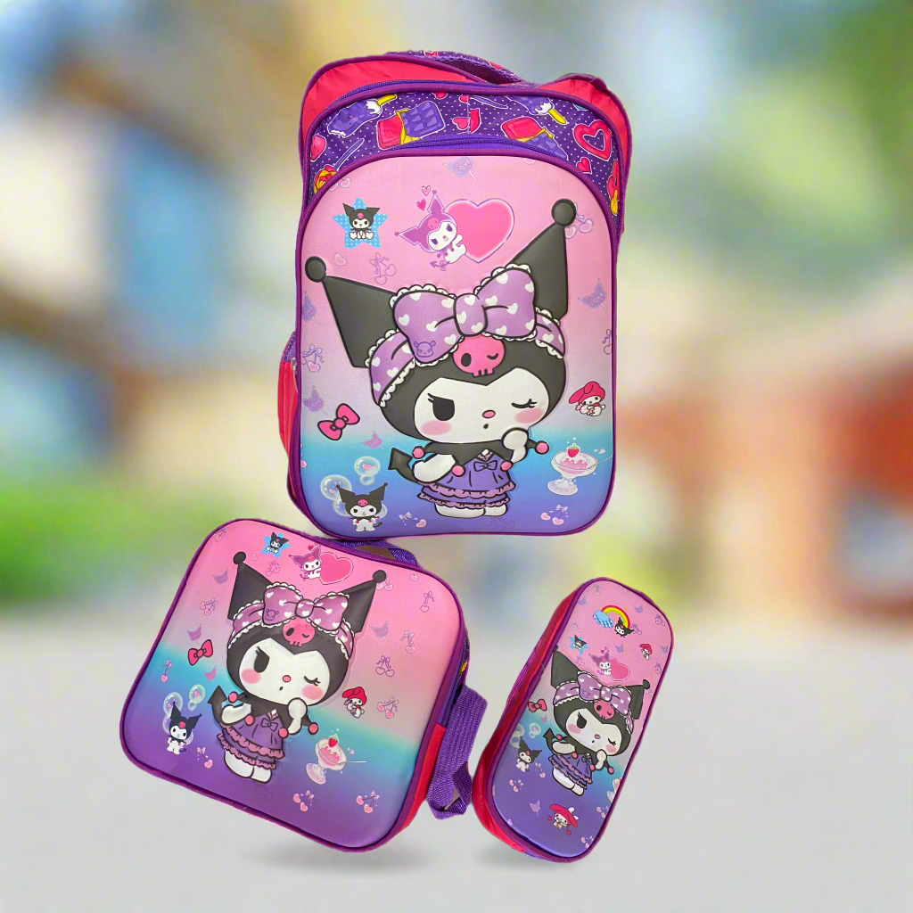 شنتة مدرسية كرومي بارز ٣ قطع