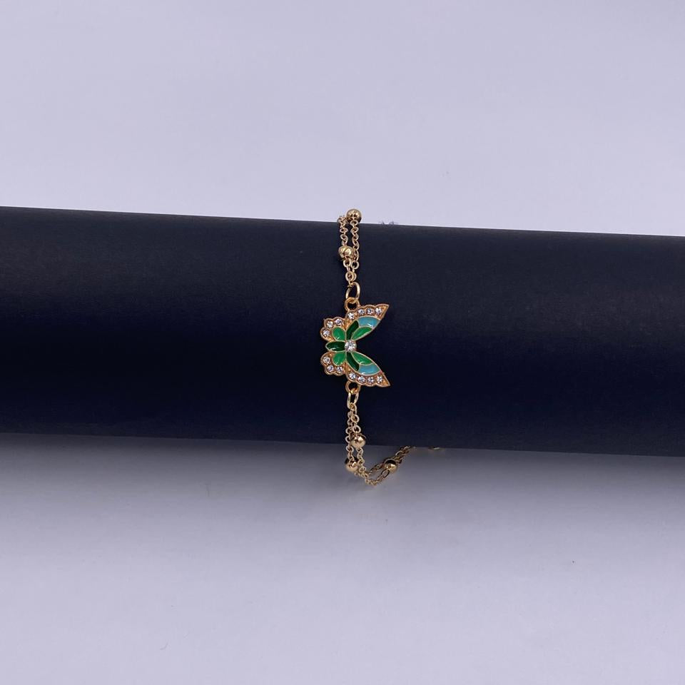 اسواره مذهبة بتعليقة فراشه - عده الوان