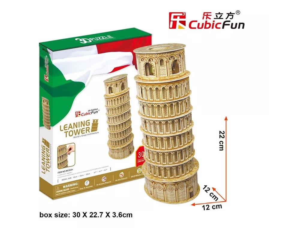 بزل ثلاثي الأبعاد برج بيزا المائل – CubicFun (30 قطعة)