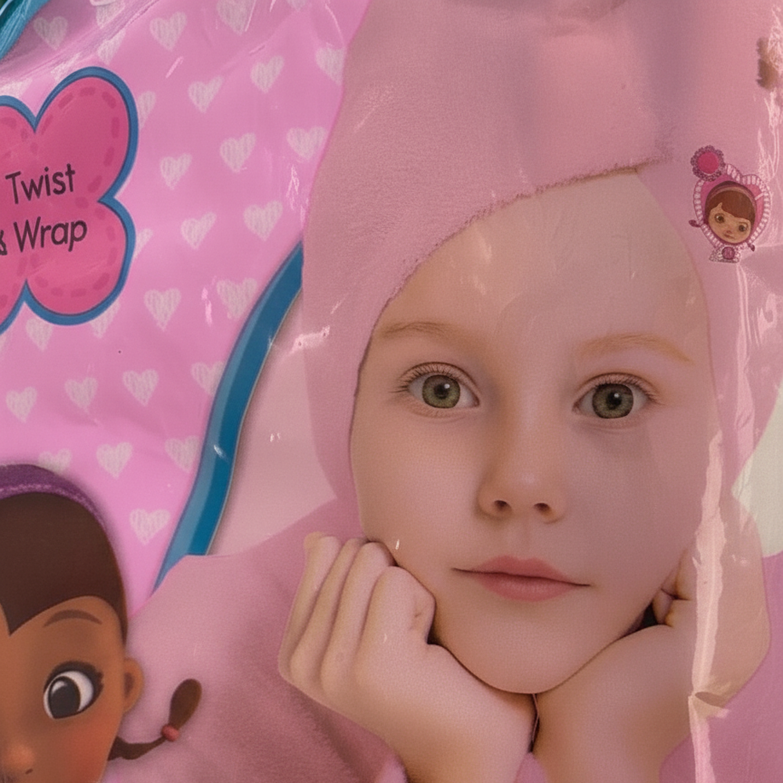 منشفة شعر بغطاء رأس للأطفال
