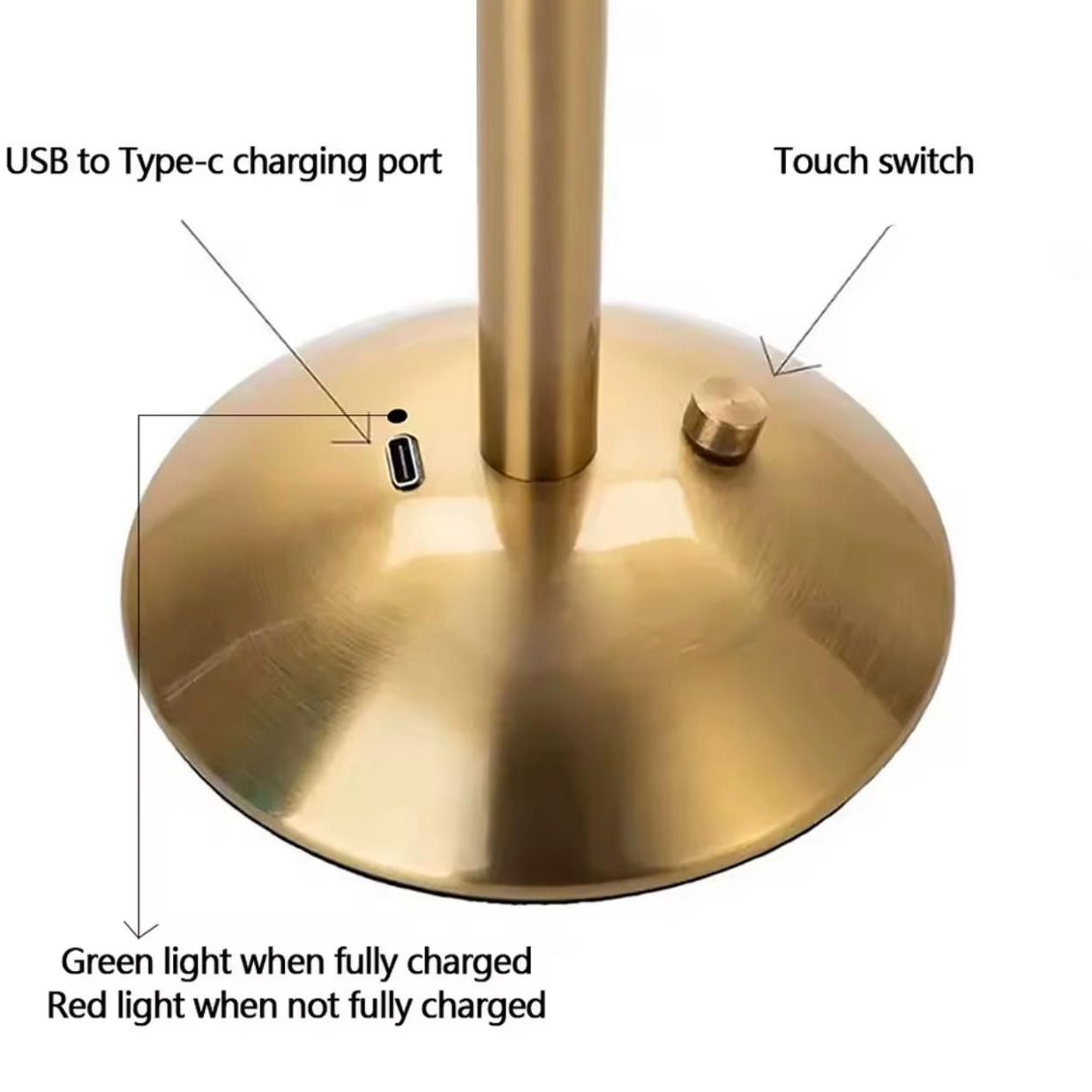 تيبل لامب قابل للشحن بتصميم "البلسيه" (Pleated) وميزة اللمس