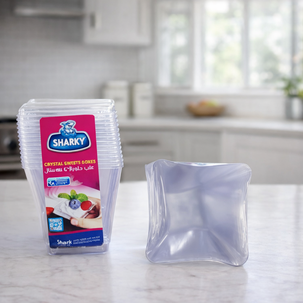 علب تشيز كيك كريستال SHARKY (عدد10)