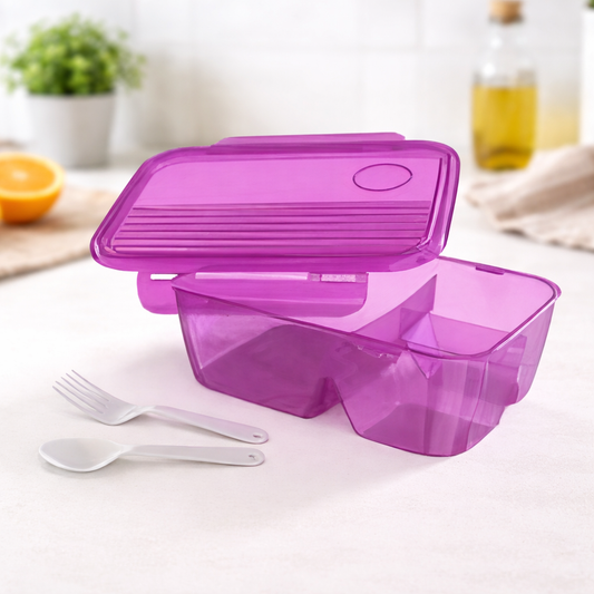 لانش بوكس مع ادوات طعام