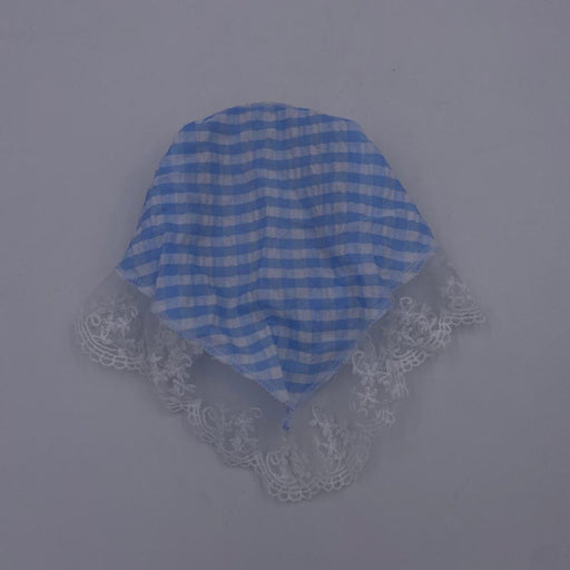 باندانا مربعة بنقشة مربعات مع دانتيل