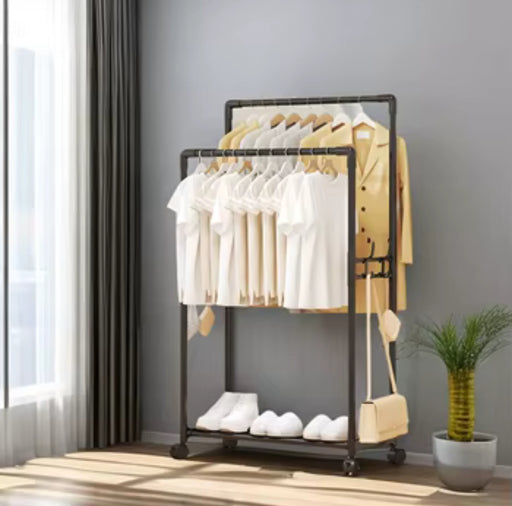 ستاند ملابس متعدد الاستخدامات مع رف أحذية وقبعات