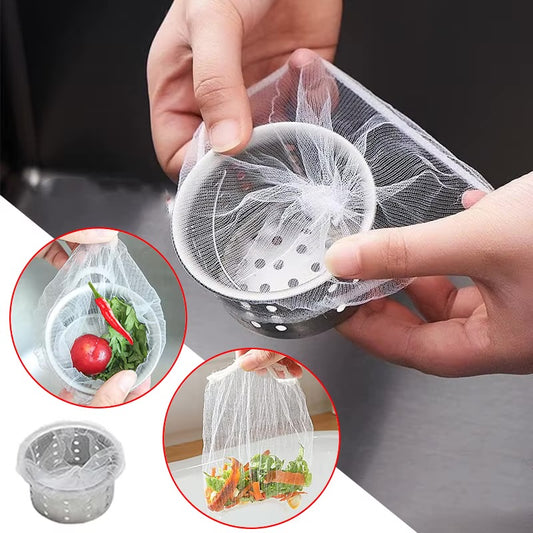 أكياس مصفاة حوض قابلة للتخلص منها – 100 قطعة