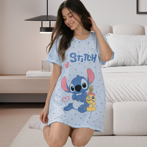 قميص نوم نسائي قطن تصميم (Stitch)