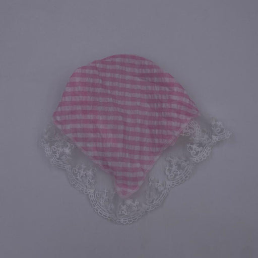 باندانا مربعة بنقشة مربعات مع دانتيل