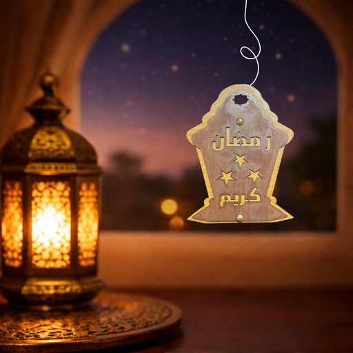 تعليقة خشبيه بتصميم فانوس رمضان 🕌🌙