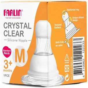 حلمة رضاعة سيليكون مضادة للمغص – Farlin Crystal Clear