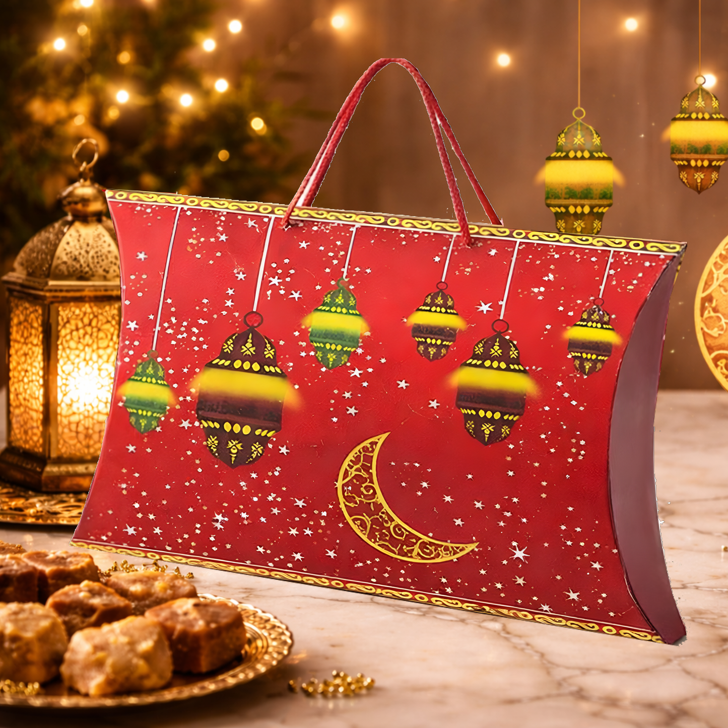 صندوق هدايا رمضان ورقي – قياس كبير