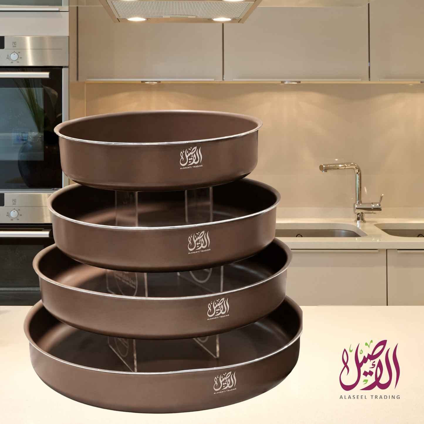 طقم صواني فرن جرانيت غير لاصقة – ماركة الأصيل(عدد4)