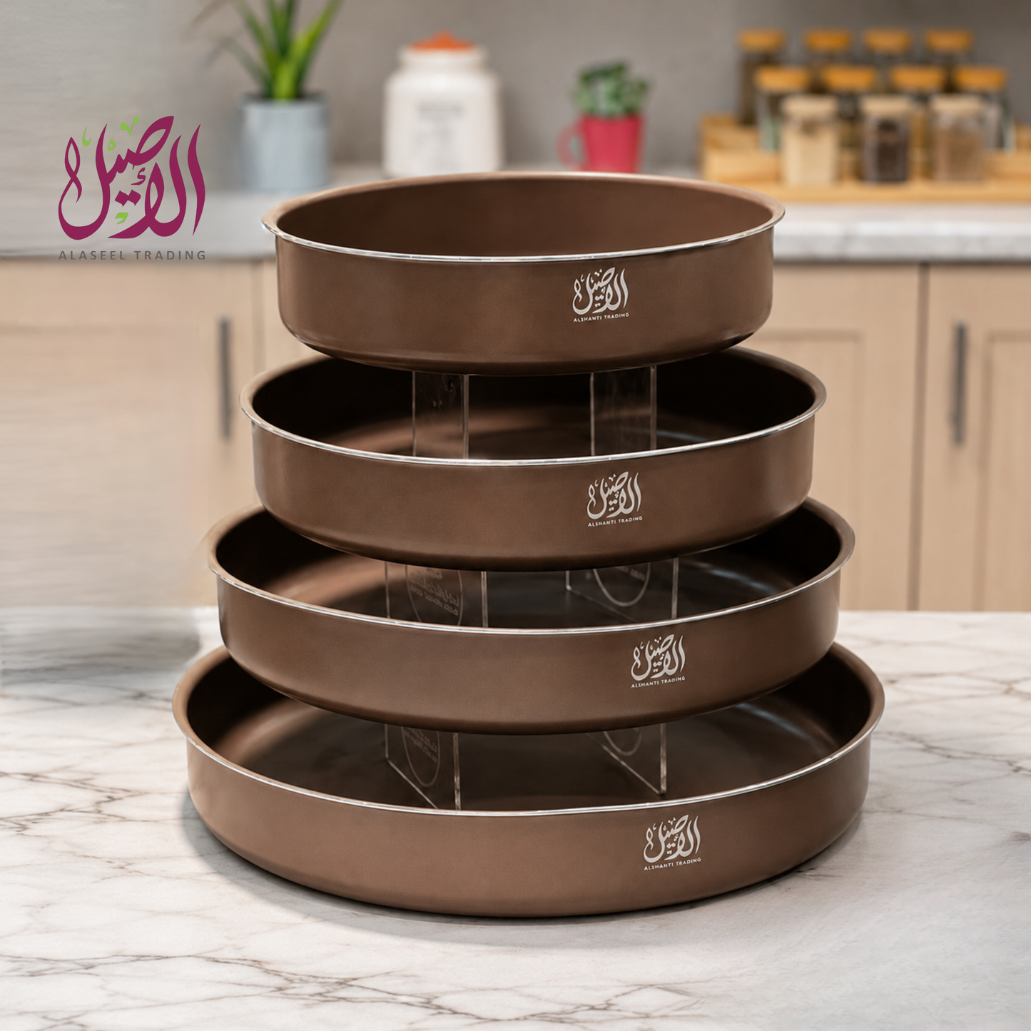طقم صواني فرن جرانيت غير لاصقة – ماركة الأصيل(عدد4)