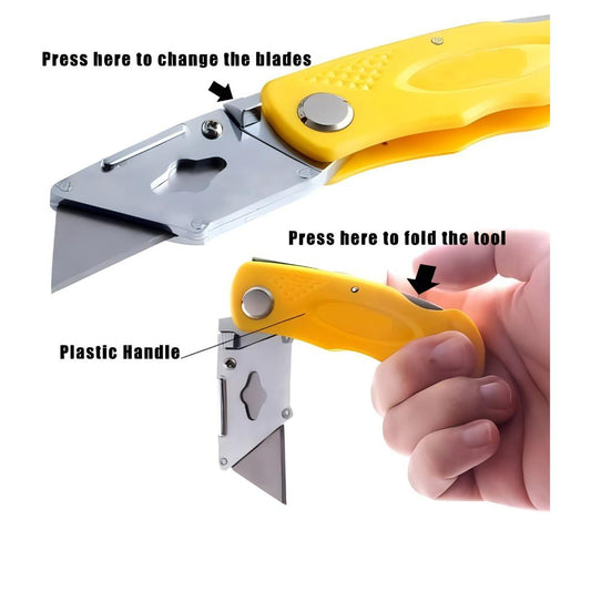 مشرط ثقبل قابل للطي مع مجموعة شفرات