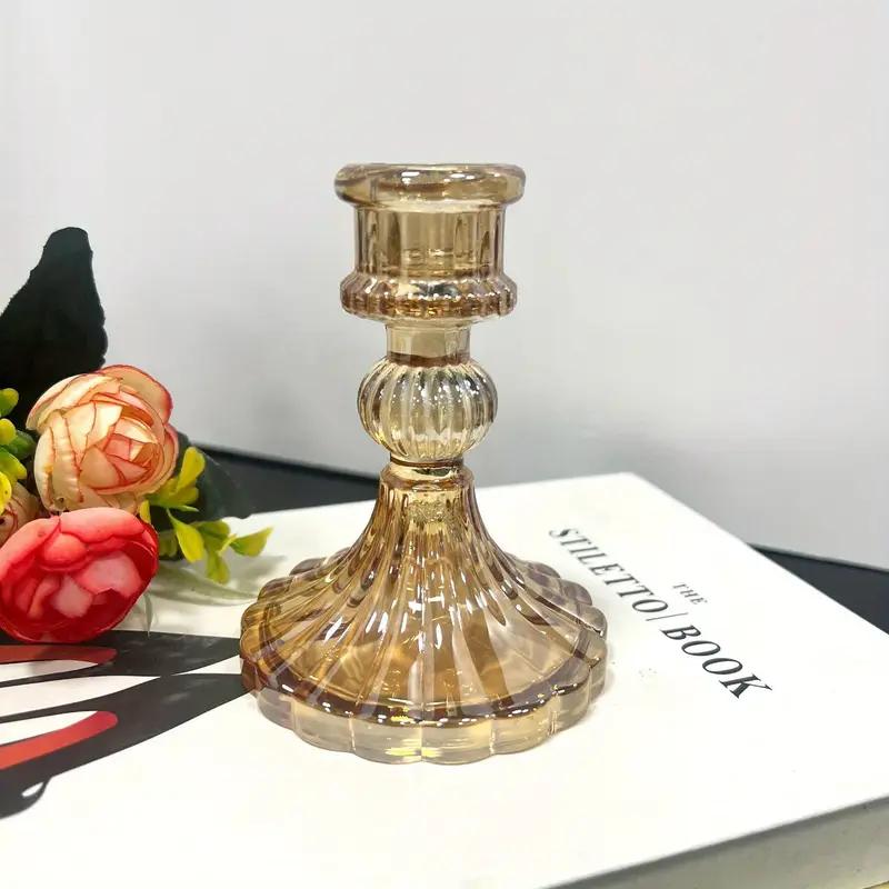 حامل شموع زجاج ديكوري