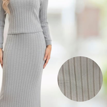 دريس صوف ناعم شتوي– بلوزة وتنورة طويلة