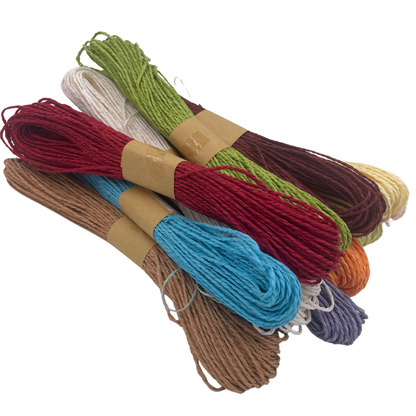 شلة خيط قش ملون 12 متر للأشغال اليدويه