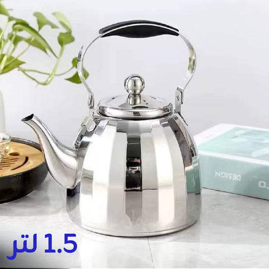 ابريق شاي واعشاب ستانلس مع مصفاي - 1.5 لتر