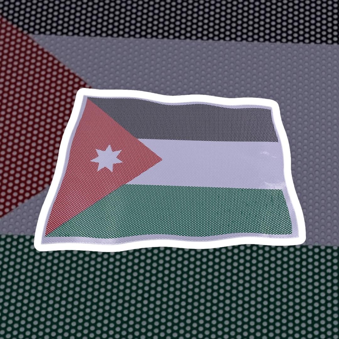 ستيكر علم الأردن (سي ثرو) للسيارات