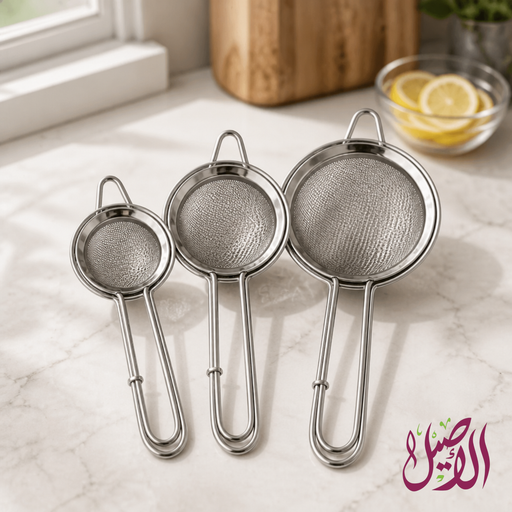 طقم مصافي ستانلس ستيل متعددة الأحجام (3 قطع) - ماركة الأصيل
