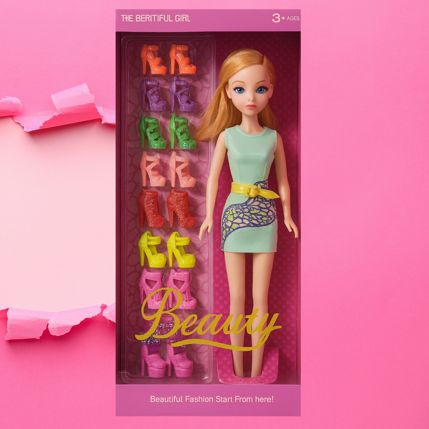 لعبة أزياء "Beauty" مع مجموعة أحذية