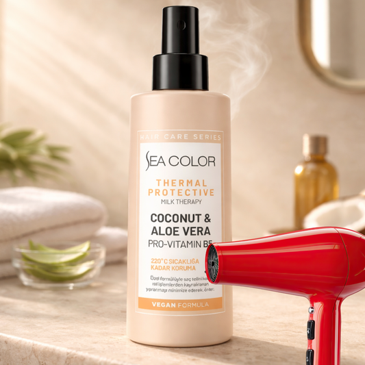 سبراي حماية الشعر الحرارية (السشوار) بجوز الهند والألوفيرا