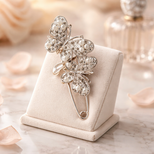 دبوس زينة (بروش) نسائي معدني مزخرف