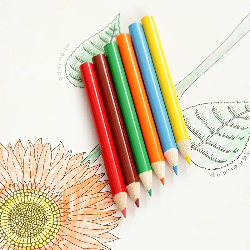علبة أقلام تلوين خشب صغيره – 12 لون