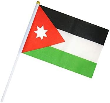علم الأردن اليدوي الصغير بعصا