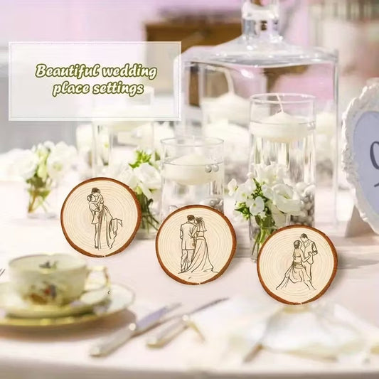 طقم شرائح خشبية طبيعية للأشغال اليدوية – 3 قطع (قطر 6 سم)