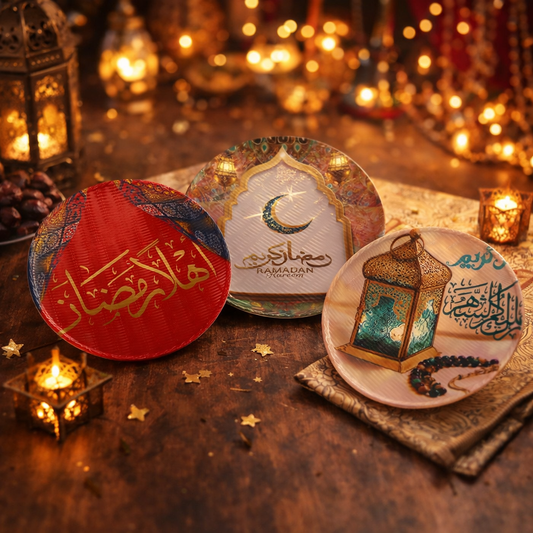 صحن بلاستيكي بتصميم رمضاني - ١٢ سم