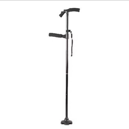 عصا (عكاز) ضد الانزلاق وقابلة للطي مع إضاءة ليد