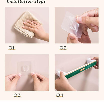 حامل أحذية/مناشف يثبت على الحائط ذاتي اللصق