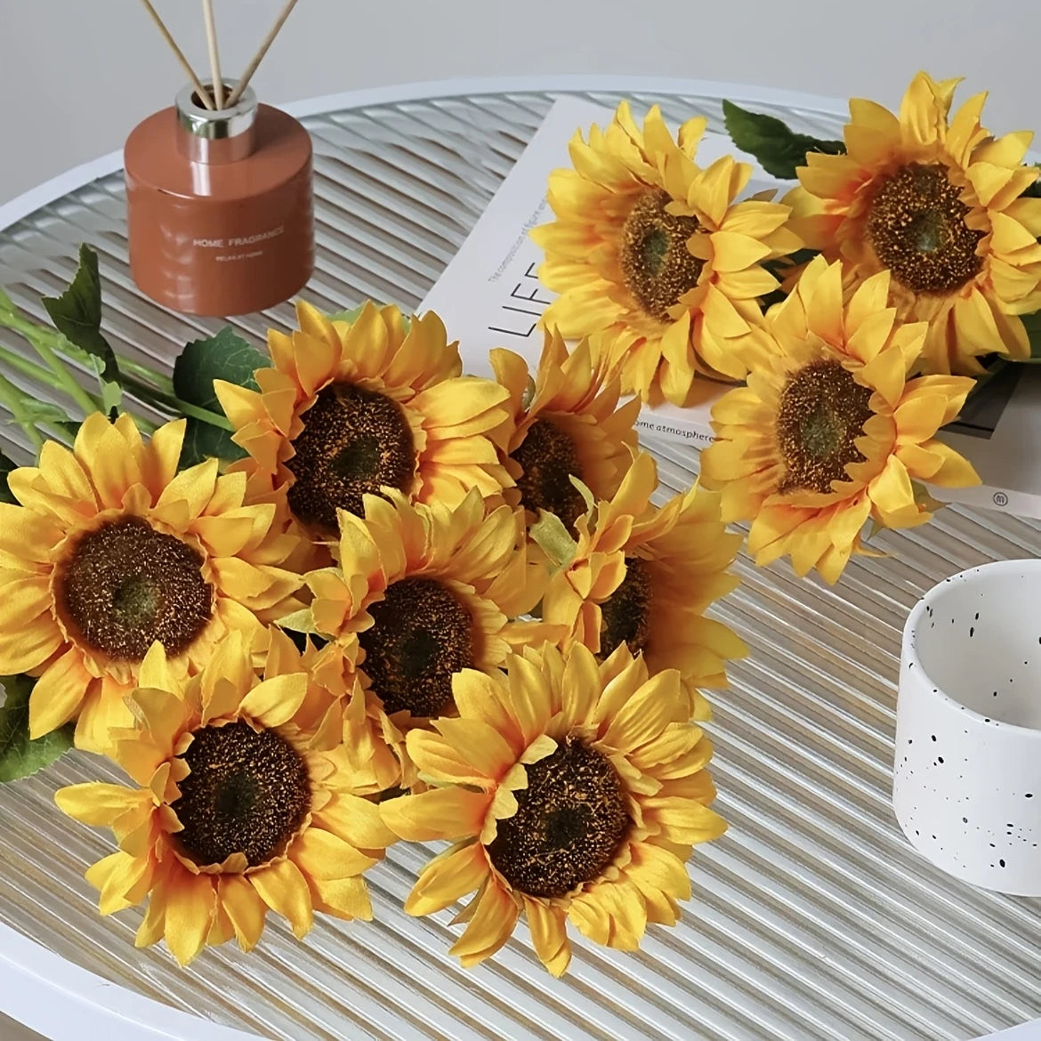 زهرة دوار الشمس صناعية كبيره ٢٨ سم  (عدد ١)