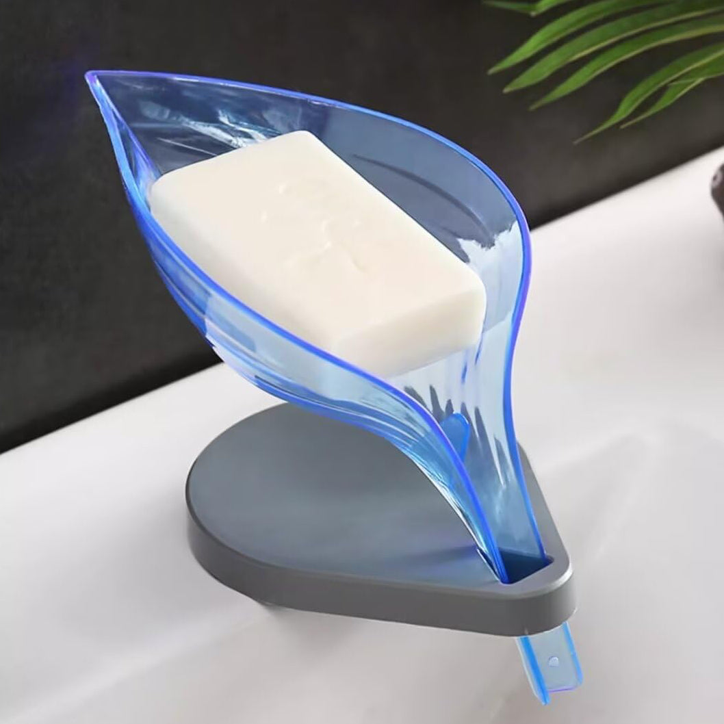 حامل صابونة بتصميم ورقة مع تصريف ذاتي