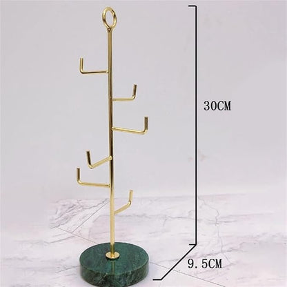 حامل فخم متعدد الاستخدامات للمجوهرات او الفناجين -معدني بقاعدة رخاميه
