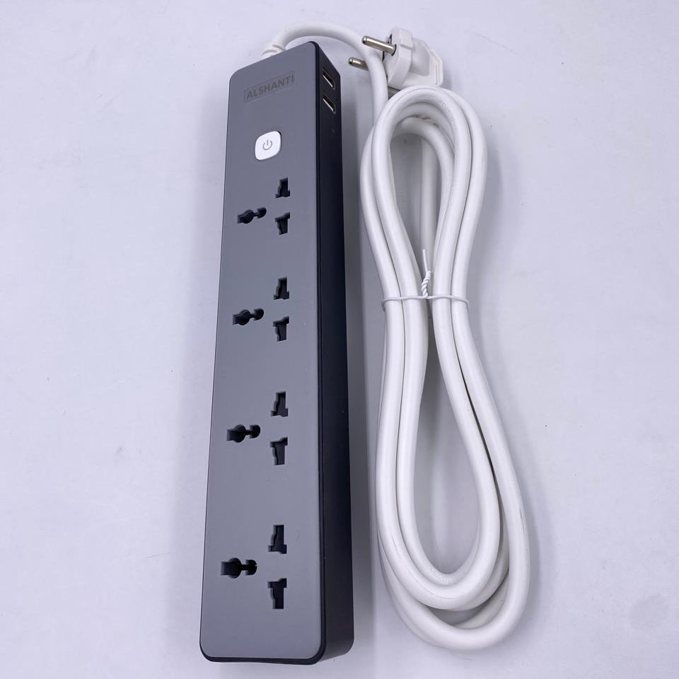 وصلة كهرباء الأصيل المتطورة – 4 مخارج يونيفرسال مع منفذي شحن USB