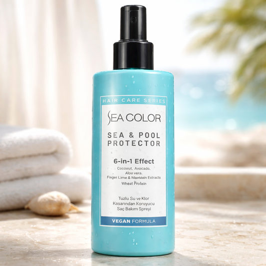 SEA COLOR – بخاخ حماية الشعر من ماء البحر وكلور والمسبح (6 في 1)