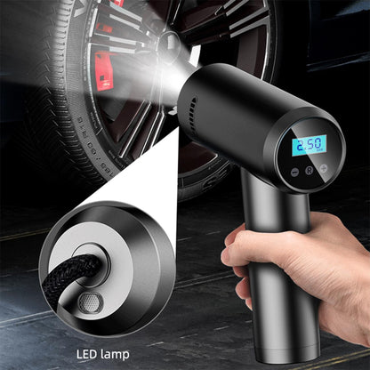 منفاخ هواء محمول للإطارات – 12 فولت مع مقياس ضغط رقمي وضوء LED للطوارئ